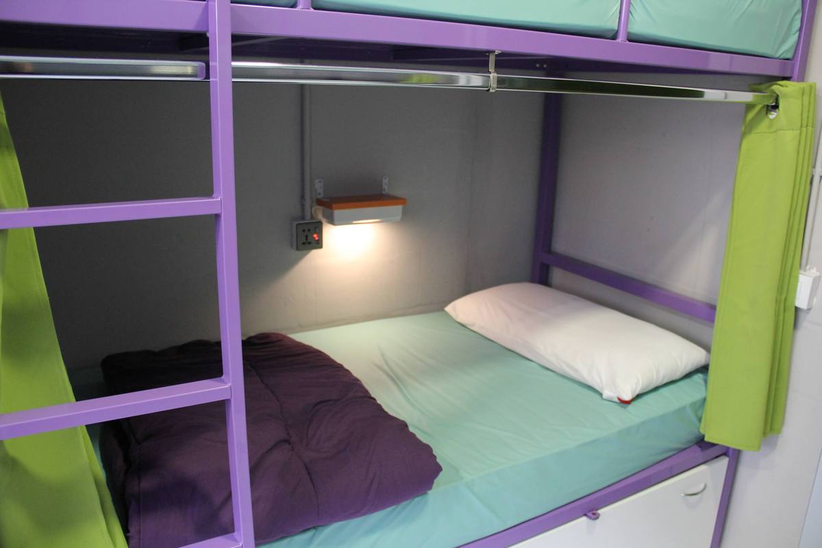 Bunk bed with individual USB port and socket